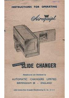 Airequipt Co Slide Changer manual. Camera Instructions.